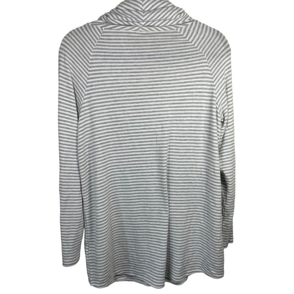 Soft Surroundings Sweater M Striped Gray Cowl‎ Neck Pullover Sweater Womens - Picture 2 of 8